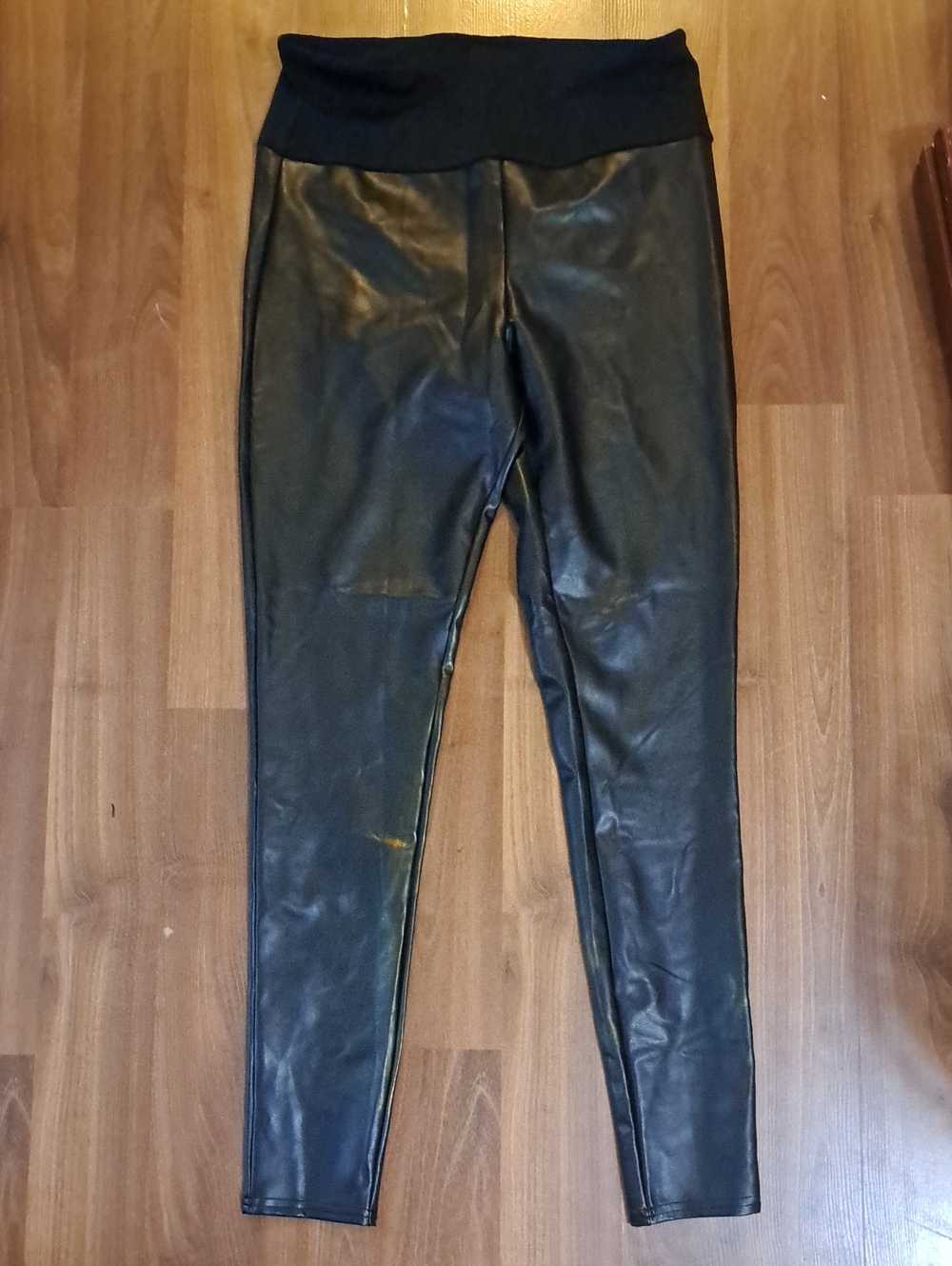 Assets By Spanx Black Faux Leather Skinny Jeans